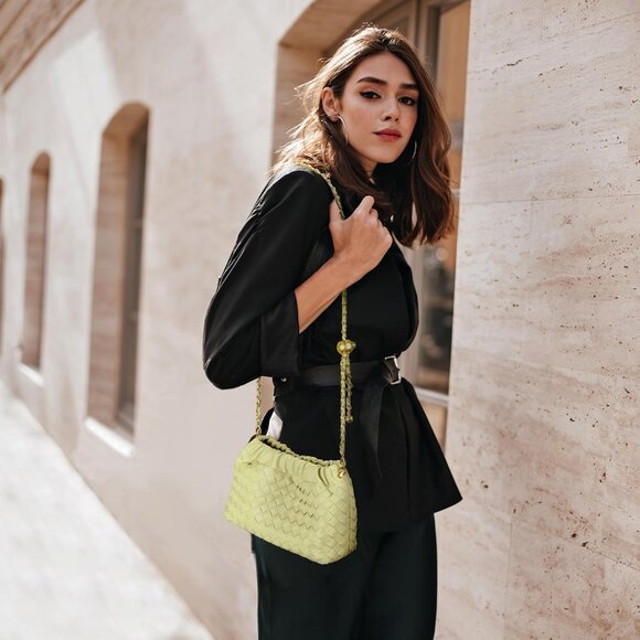 Woven Women's Crossbody Bag Evening Purse Clutch Hobo Shoulder Bag Compact - Picture 2 of 7